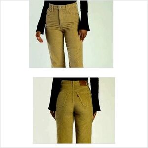 NWT Levis 721 High Rise Skinny stretch corduroy jeans pants moss brown 33x30